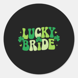 Lucky Bride Groom Paare Matching Wedding St Patr Runder Aufkleber