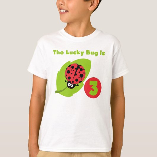 Lucky Bug 3. Geburtstag T Shirts und Geschenke (Vorderseite)