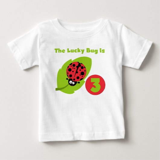 Lucky Bug 3. Geburtstag T Shirts und Geschenke (Vorderseite)