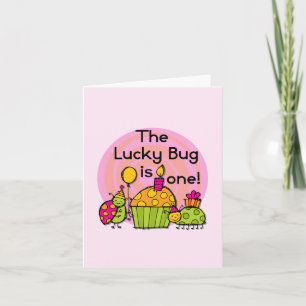 Lucky Bug Cupcake 1. Geburtstagstorte und Geschenk Karte