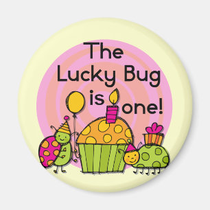 Lucky Bug Cupcake 1. Geburtstagstorte und Geschenk Magnet