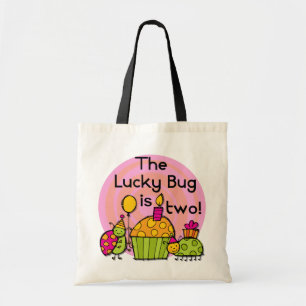 Lucky Bug Cupcake 2. Geburtstag T - Shirt und Gesc Tragetasche