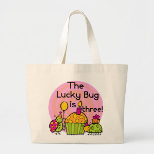 Lucky Bug Cupcake 3. Geburtstagstorte und Geschenk Jumbo Stoffbeutel