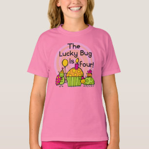 Lucky Bug Cupcake 4. Geburtstag T - Shirt und Gesc