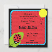 Lucky Bug Individuelle Einladungen zum Geburtstag (Rückseite)