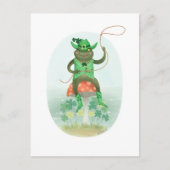 Lucky Bullfrog Cowboy auf einem Pilz Postkarte (Vorderseite)