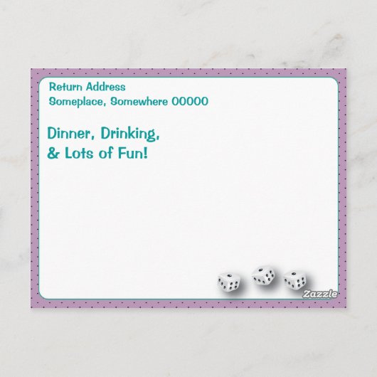 Lucky Bunco Player Postcard Violet und Emerald Postkarte (Rückseite)