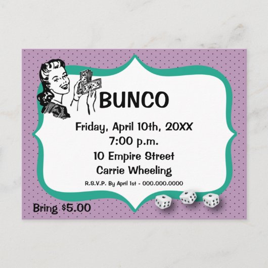Lucky Bunco Player Postcard Violet und Emerald Postkarte (Vorderseite)