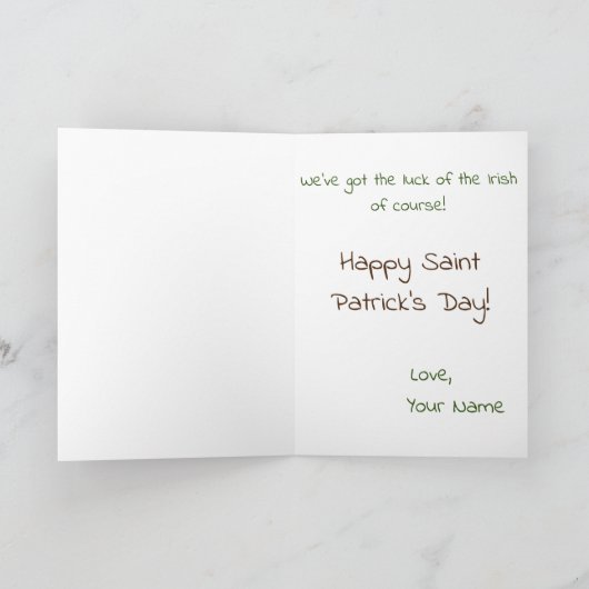 Lucky Bunny Rabbit St. Patrick's Day Card Karte (Innenseite)