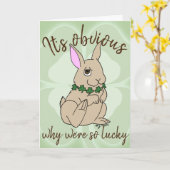 Lucky Bunny Rabbit St. Patrick's Day Card Karte (Gelbe Blume)