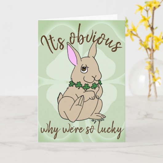 Lucky Bunny Rabbit St. Patrick's Day Card Karte (Gelbe Blume)
