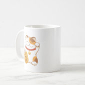 Lucky Calico Cat, Maneki Neko Kaffeetasse (Vorderseite Links)