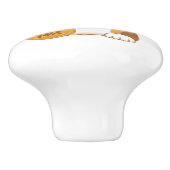 Lucky Calico Cat, Maneki Neko Keramikknauf (Seitenansicht)