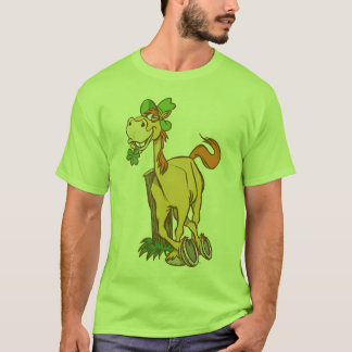 Lucky Cartoon Horse auf St Patrick's Day Apparel T-Shirt