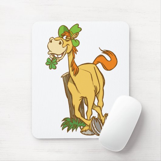 Lucky Cartoon Horse auf St Patrick's Day Mousepad (Mit Mouse)