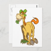 Lucky Cartoon Horse auf St Patrick's Day Postkarte (Vorne/Hinten)