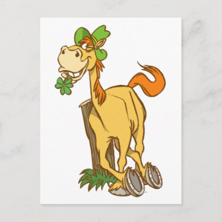 Lucky Cartoon Horse auf St Patrick's Day Postkarte