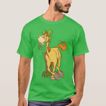 Lucky Cartoon Horse auf St Patrick's Day T - Shirt