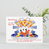 Lucky Casino Nacht Geburtstag Einladung (Stehend Vorderseite)