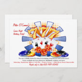 Lucky Casino Nacht Geburtstag Einladung (Vorne/Hinten)