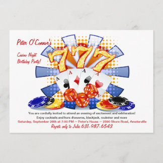 Lucky Casino Nacht Geburtstag Einladung