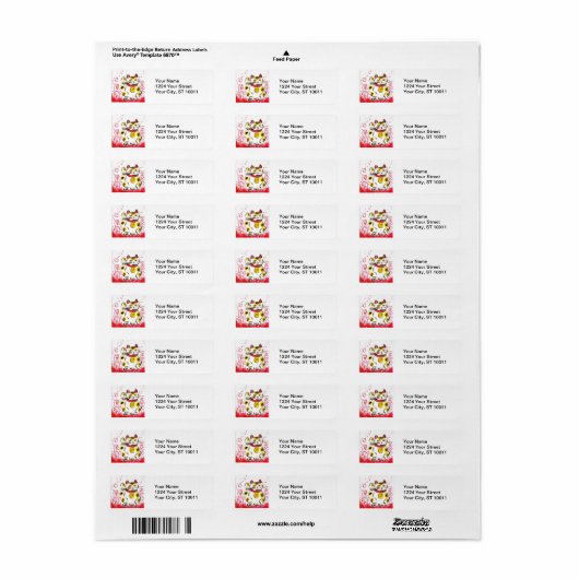 Lucky Cat Address Labels (Vorne)