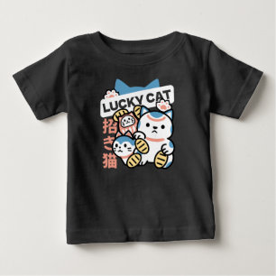 Lucky Cat Art – Maneki Neko mit Goldmünze Baby T-shirt