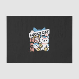 Lucky Cat Art – Maneki Neko with Gold Coin Seidenpapier