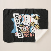 Lucky Cat Art – Maneki Neko with Gold Coin Sherpadecke (Vorderseite (Horizontal))