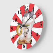 Lucky Cat B Große Wanduhr (Winkel)