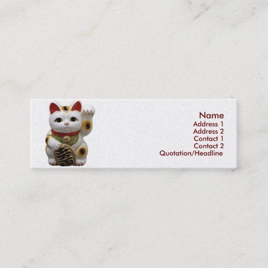 Lucky Cat Business Card Mini Visitenkarte (Vorderseite)