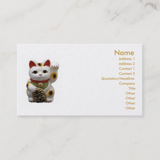 Lucky Cat Business Card Visitenkarte (Vorderseite)