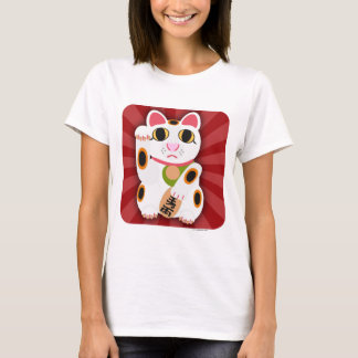 Lucky Cat Cartoon Niedlich White Fortune Pet Art T-Shirt