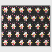 Lucky Cat Cupid Geschenkpapier (Flach)