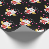 Lucky Cat Cupid Geschenkpapier (Ecke)