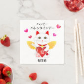 Lucky Cat Cupid Serviette (Beispiel)