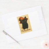 Lucky Cat Emi – Kawaii Begging Pose Witch Cat Stic Rechteckiger Aufkleber (Umschlag)