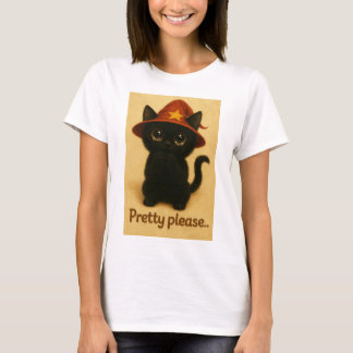 Lucky Cat Emi – Kawaii Begging Pose Witch Cat T-Shirt