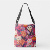 Lucky Cat Kimono Muster inspiriert japanisches Gew Tragetaschen Mit Langen Trägern (Vorderseite)