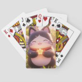 Lucky Cat lächeln mit einem Stern Spielkarten (Rückseite)