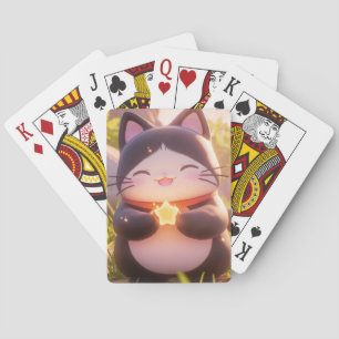 Lucky Cat lächeln mit einem Stern Spielkarten