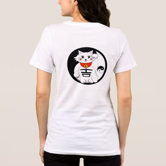 Lucky Cat- Maneki Neko - Beckoning... - Tri-Blend Shirt (Rückseite)