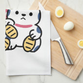 Lucky Cat Maneki Neko – Japanese Fortune Cat  Geschirrtuch (Viertel Falte)