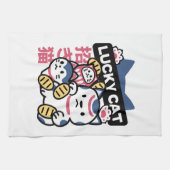 Lucky Cat Maneki Neko – Japanese Fortune Cat  Geschirrtuch (Horizontal)
