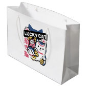 Lucky Cat Maneki Neko – Japanese Fortune Cat  Große Geschenktüte (Rückseite Schrägansicht)