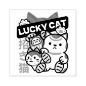 Lucky Cat Maneki Neko – Japanese Fortune Cat Gummistempel (Prägung)