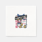 Lucky Cat Maneki Neko – Japanese Fortune Cat  Serviette (Vorderseite)