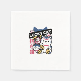 Lucky Cat Maneki Neko – Japanese Fortune Cat  Serviette