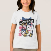 Lucky Cat Maneki Neko – Japanese Fortune Cat  Tri-Blend Shirt (Vorderseite)