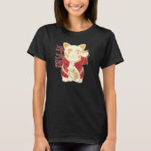 Lucky Cat Maneki Neko japanische Viel Glück niedli T-Shirt (Vorderseite)